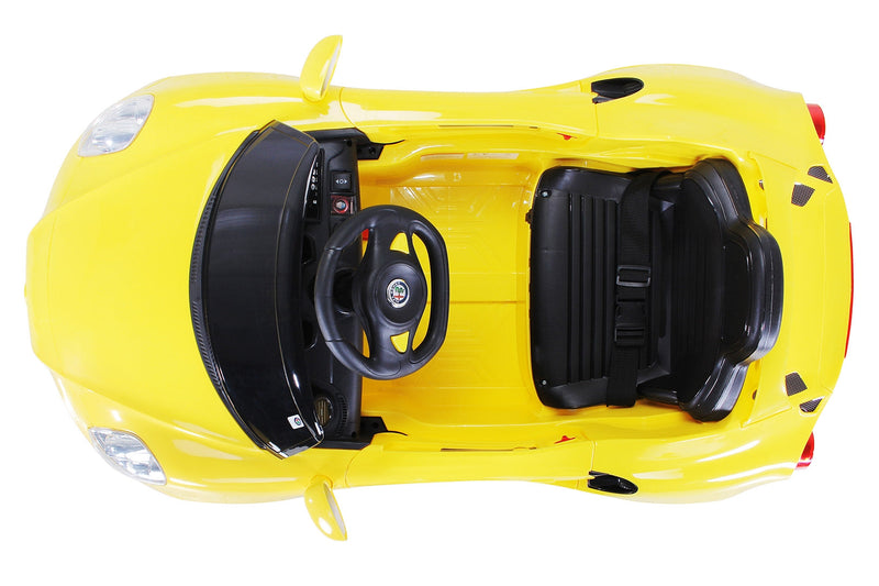 Macchina Elettrica per Bambini 12V con Licenza Alfa Romeo 4C Gialla