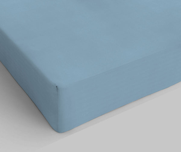 sconto Lenzuolo Sotto con Angoli ed Elastico Tinta Unita Celeste
