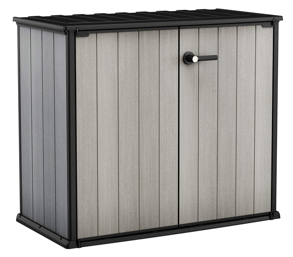acquista Armadio Porta Attrezzi da Giardino 139,5x120x77 cm in Resina Keter Patio Store Grigio