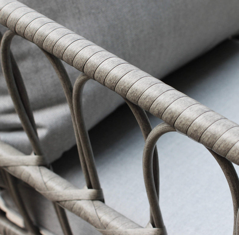 Set Salotto da Giardino Divano 2 Poltrone e Tavolino con Cuscini in Acciaio Grigio