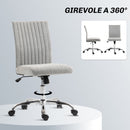 Sedia Ufficio Senza Braccioli 43x56x78-88 cm Girevole con Ruote Rivestimento in Tessuto Grigio  