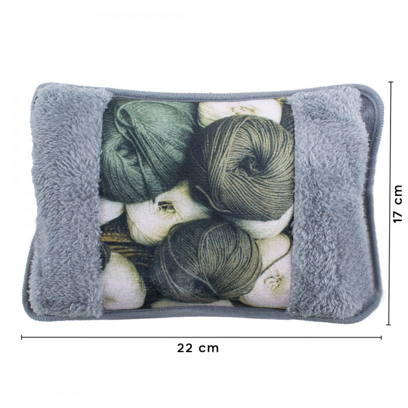 Borsa Acqua Calda Elettrica Scaldamani Ricaricabile Grigio