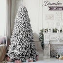 Albero Di Natale Innevato Danubio 150cm 726 Rami Super Folto Effetto Neve Reale