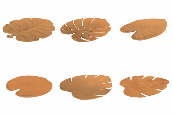 acquista Set 6 Tovagliette Foglia in Eva Villa d'Este Home Tivoli Bronzo