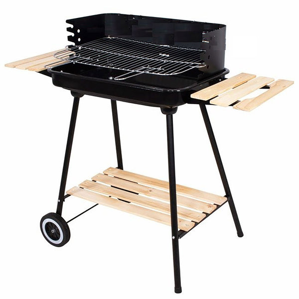 sconto Barbecue a Carbone Esteban 104x46x88,5 cm con Griglia in Acciaio Inox e Paravento Nero