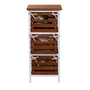 Cassettiera 3 Cassetti in Legno 30x27x66cm Atena Noce e Bianca