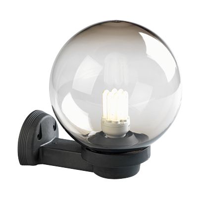 online Lampada Applique a Sfera Fumè in Alto Colore Nero Diametro 20Cm per Esterno Linea Globo Sovil