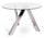 Tavolo Rotondo Ø120x75 cm Top in Vetro Gambe in Metallo Cromato