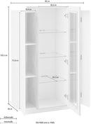 Vetrina 3 Ante 80x38x120,5 cm Coro Bianco/Cemento  