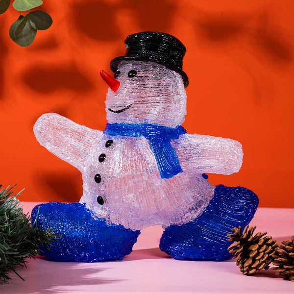Pupazzo di Neve Forma Acrilica Natalizio Led Illuminazione Esterni e Interni acquista