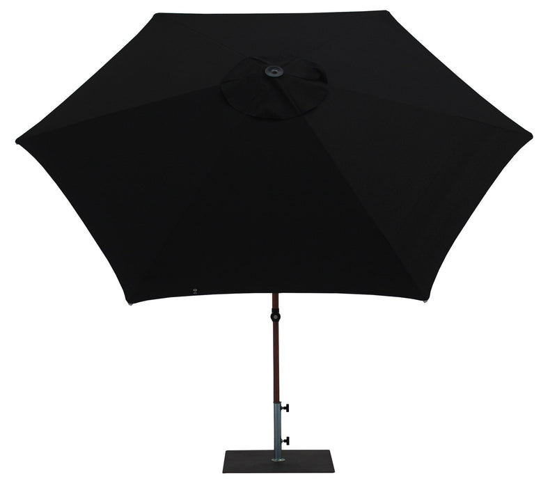 Ombrellone da Giardino Ø3 m Palo Ø38 mm in Alluminio Effetto Legno Tessuto Olefin Trend Wood Nero