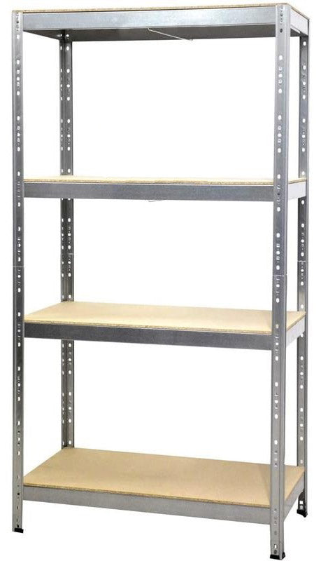 Scaffale in Metallo 4 Ripiani in Legno Truciolato 90x40x176 cm Joker Zincato online