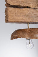 Lampadario Florent 3 Luci 130x30x28 cm E27 in Legno