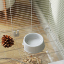 Gabbia per Roditori 73x47x80 cm Multilivello con Accessori Inclusi in Acciaio e PET Bianco  