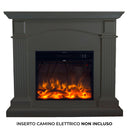 Cornice da Pavimento per Inserto Camino Elettrico 113,7x102,2x28,2 cm in MDF Sined Cetona Grigio