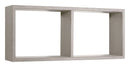 Mensola Rettangolare 2 Scomparti da Parete 70x30x15,5 cm in Fibra di Legno Morgana Rovere Grigio New