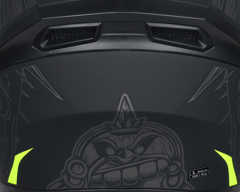 Casco Integrale per Scooter Visiera Lunga CGM Tampere Indian 316S Giallo Fluo Opaco Varie Misure