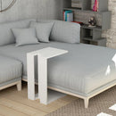 Tavolino da Caffè per Soggiorno 57x40x30 cm Laterale Divano in Legno MDF Bianco      