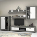 Parete attrezzata Ocean grigio beton e bianco 270 cm 