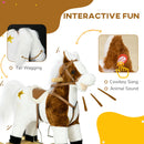 Cavallo a Dondolo per Bambini 68x26x62 cm con Suoni in Peluche Marrone