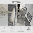 Set da Giardino 3 Pezzi in Stile Boho Divano 2 Posti Chaise Longue e Tavolino in Rattan PE Grigio Chiaro  