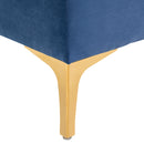 Panca Imbottita Fondoletto 118x45x42 cm in Tessuto Vellutato Blu