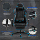 Sedia da Gaming Ergonomica 72x77x128-138 cm con Poggiapiedi in Similpelle Nero