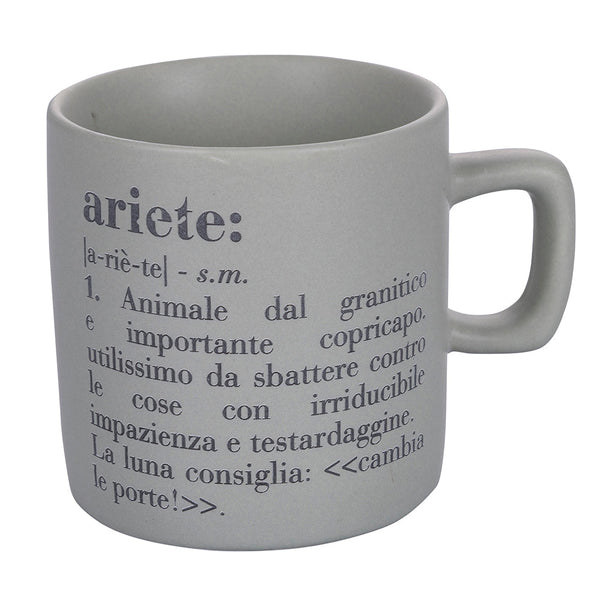 sconto Tazzina Caffè Zodiaco "ariete" Ø6x6,5 cm in Bone China VdE Tivoli 1996 Grigio