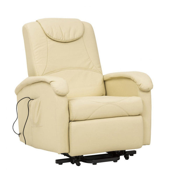 sconto Poltrona Relax Elettrica Reclinabile 72x95/182x106/145 h cm in Similpelle Beige