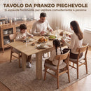 Tavolo da Pranzo Pieghevole per 4 Persone 140x70x77 cm in Truciolato Rovere      