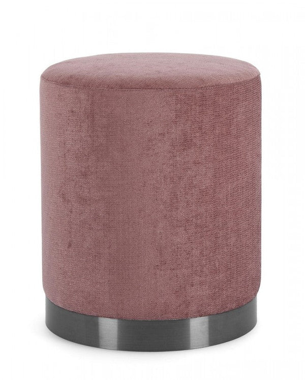 Pouf Ø 35x42 cm Ernestine in Tessuto Rosa sconto