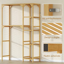Mobile Sopra Lavatrice a 7 Ripiani 100x40x157 cm con Spazio Regolabile in Bambù color Legno      