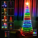 Albero di Natale a Cono Pieghevole Ø50x150 cm con 195 LED RGB Smart e Controllo App      