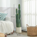 Pianta Artificiale di Cactus Ø25x111 cm con 3 Steli in EVA e Vaso in PP Verde      