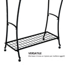 Porta Asciugamani da Bagno in Metallo 61.3x33x87.5 cm Nero 