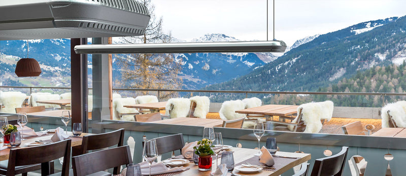 Stufa Elettrica ad Infrarossi 155x20,1x5,8 cm da Soffitto 2400W in Alluminio Moel Hot-Top Silver