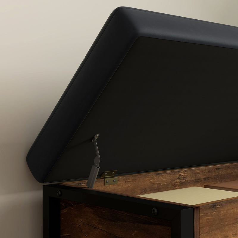 HOMCOM Scarpiera da Ingresso Imbotta con 3 Scomparti e Spazio a Scomparsa, Panca Scarpiera Salvaspazio con Seduta in Pelle PU, per Soggiorno Corridoio e Ingresso, 80x30x45 cm, Color Legno | SHEIN ALIA