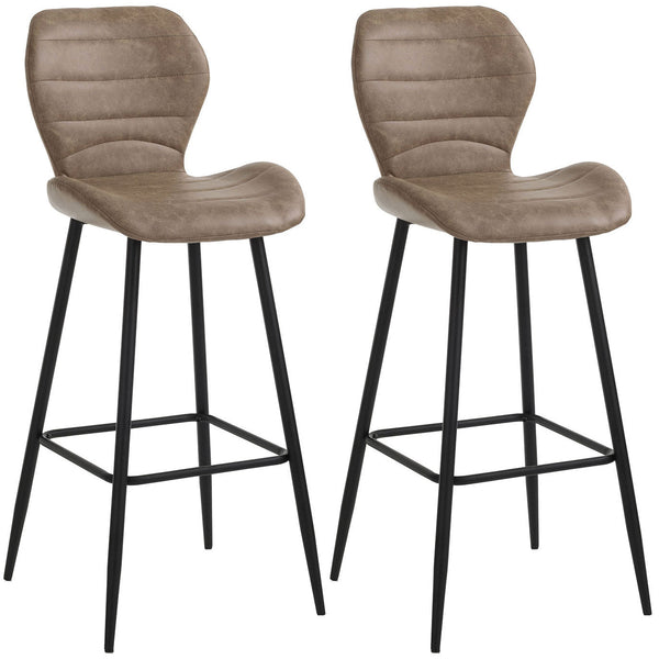acquista Set 2 Sgabelli 44,5x46x107,5 cm in Similpelle Beige