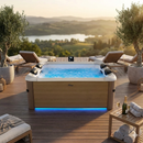 Vasca Idromassaggio da Esterno Spa Smontabile 160x160x65 cm 6 Persone Oslo Amber Pannello OLED