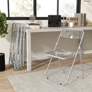 Set 4 Sedie Pieghevoli Salvaspazio 47x48x75 cm in Acciaio e Acrilico Trasparente   