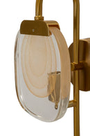 Lampada da Muro Softy 15x14x38 cm in Vetro e Ferro Oro e Naturale      