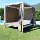 Gazebo Letto Timbuktu 212x149x195 h cm in Alluminio Bianco