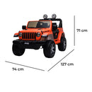 Macchina Elettrica per Bambini Fuoristrada Jeep Wrangler Rubicon 12V con Telecomando Arancione