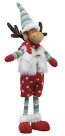 Set 2 Pupazzi Renna H58 cm in Tessuto Pois e Righe