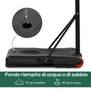 Canestro Basket da Esterno Ruote e Base Riempibile Altezza Regolabile 2,1-2,4 m Giallo  