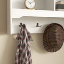 Mobile Ingresso con Scarpiera e Appendiabiti 80x20x40 cm in MDF e Poliestere Bianco