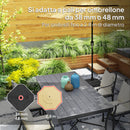 Base per Ombrellone Quadrata Riempibile con Sabbia o Acqua fino a 25kg in HDPE Nero      