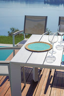 Tavolo Allungabile da Giardino 200/300x100x75 cm Nettuno in Alluminio Bianco