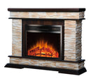 Camino Elettrico da Pavimento 88x118x30,5 cm Effetto Fiamma 1500W Stone & Ararat Noce