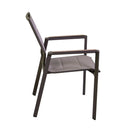 Sedia da Giardino 56x66xh90 cm in Alluminio e Texilene Riverside Tortora